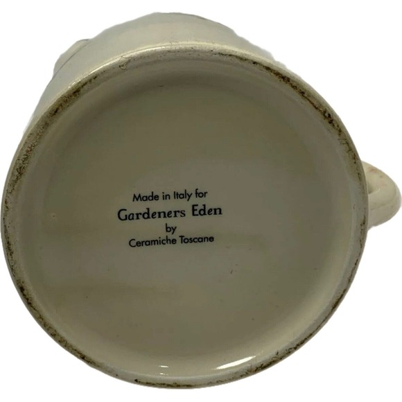 Gardeners Eden By Ceramiche Toscane Italian Pitcher Ceramic Leaf Rustic Country - Picture 5 of 8